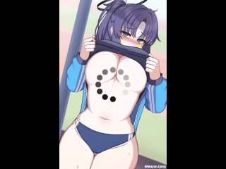 yuuka - 1/2; gif; animation; big tits; big boobs; big breasts; 3d sex porno hentai; (by @mapar) [blue archive]